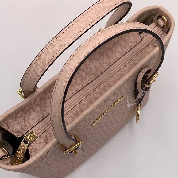 MICHAEL KORS Jet Set Travel Extra-Small Saffiano Leather Top-Zip Tote Bag BALLET - Picture 16 of 16